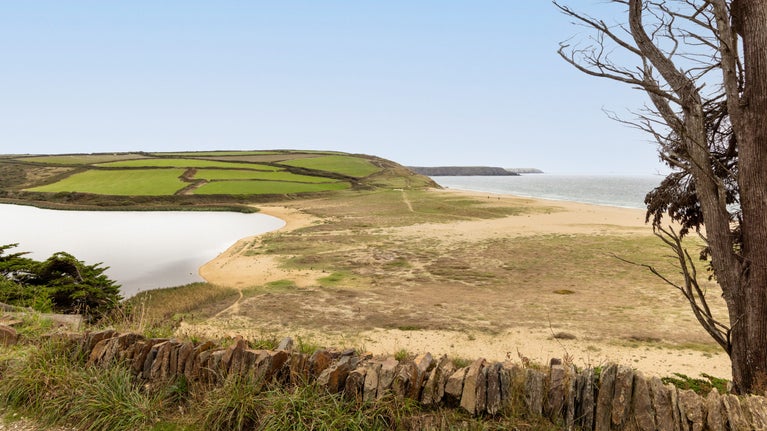 A view of Loe Bar Beach, Cornwall